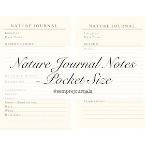 Nature Journal Notizen, Einlage, Taschenformat, Natur-Tagebuch, Journaling-Karten-Kit, Junk-Journal, digital druckbar