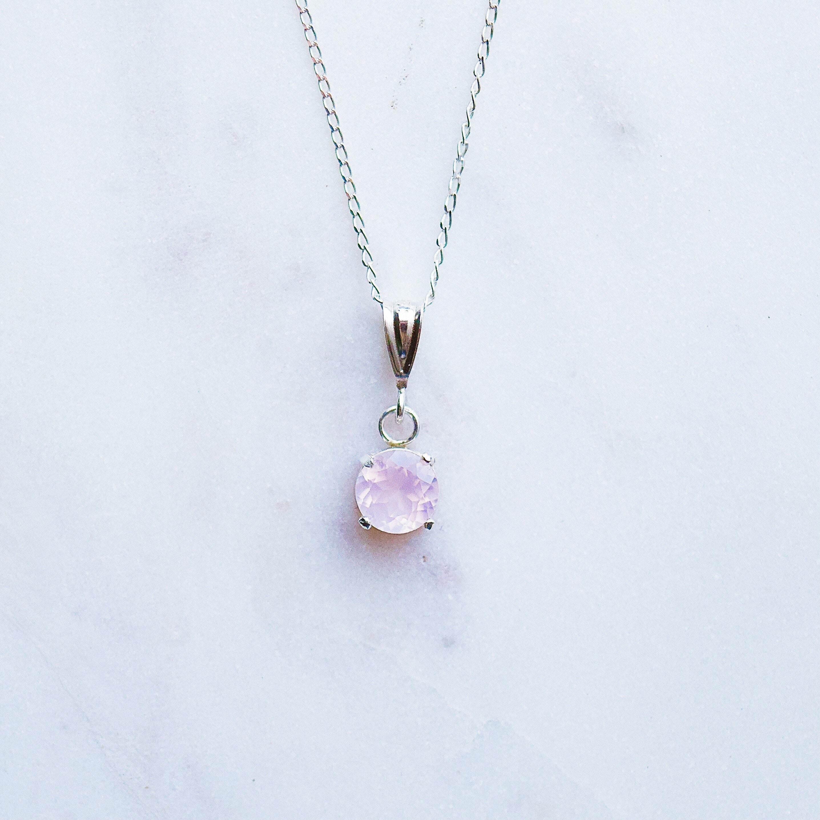 Beautiful Rose Quartz Pendant on a Sterling Silver Chain
