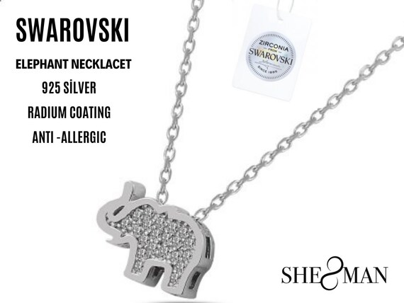 Swarovski crystal elephant necklace sale