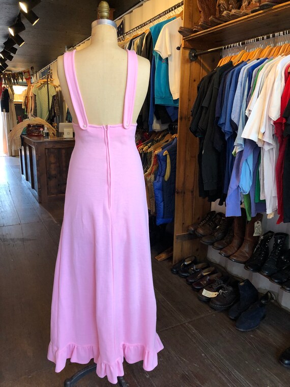 1970s Women’s Vintage Pink Maxi Dress Size Small - image 4