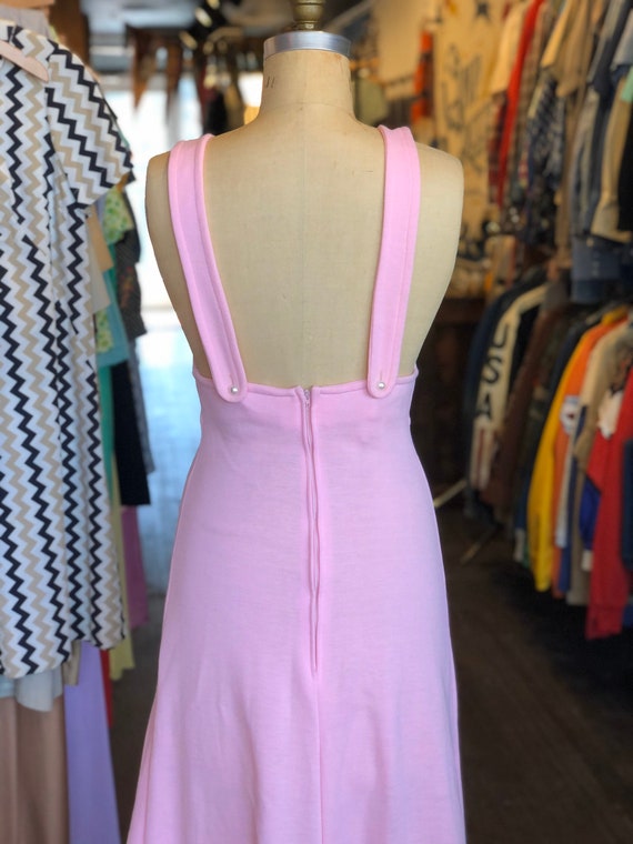 1970s Women’s Vintage Pink Maxi Dress Size Small - image 5