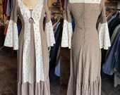 Vintage 1970s Cottage Core Hippie Boho Gunne Sax Style Jody T of California Maxi Dress Size 11 Size M