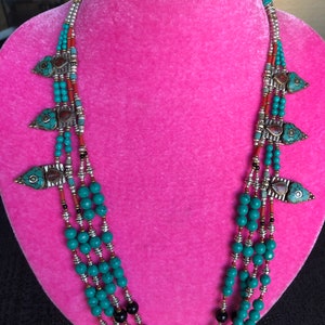 Nepali jewelry Tibetan necklace Nepali necklace turquoise necklace Tibetan jewelry