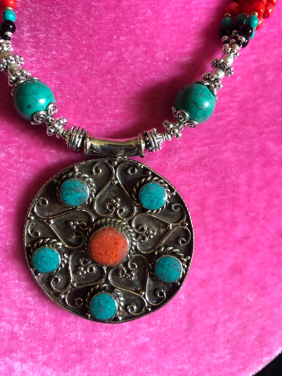 Nepali Necklace Tibetan Necklace Tibetan Jewelry Nepali Etsy