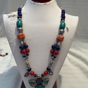 Tibetan jewelry Woman Necklace traditional style ethnic necklace Nepali handmade jewelry Handmade Necklace Tibetan Nepali handmade necklace