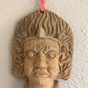 Mahakala mask, clay mask, handcrafted mask,made in Nepal mask ,