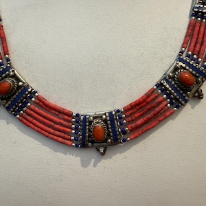 Tibetanische Weinlesehalskette Frauenhalskette handgemachte Halskette tibetische Halskette Nepali handgemachte Halskette traditionelle Halskette Nepal-Schmuck