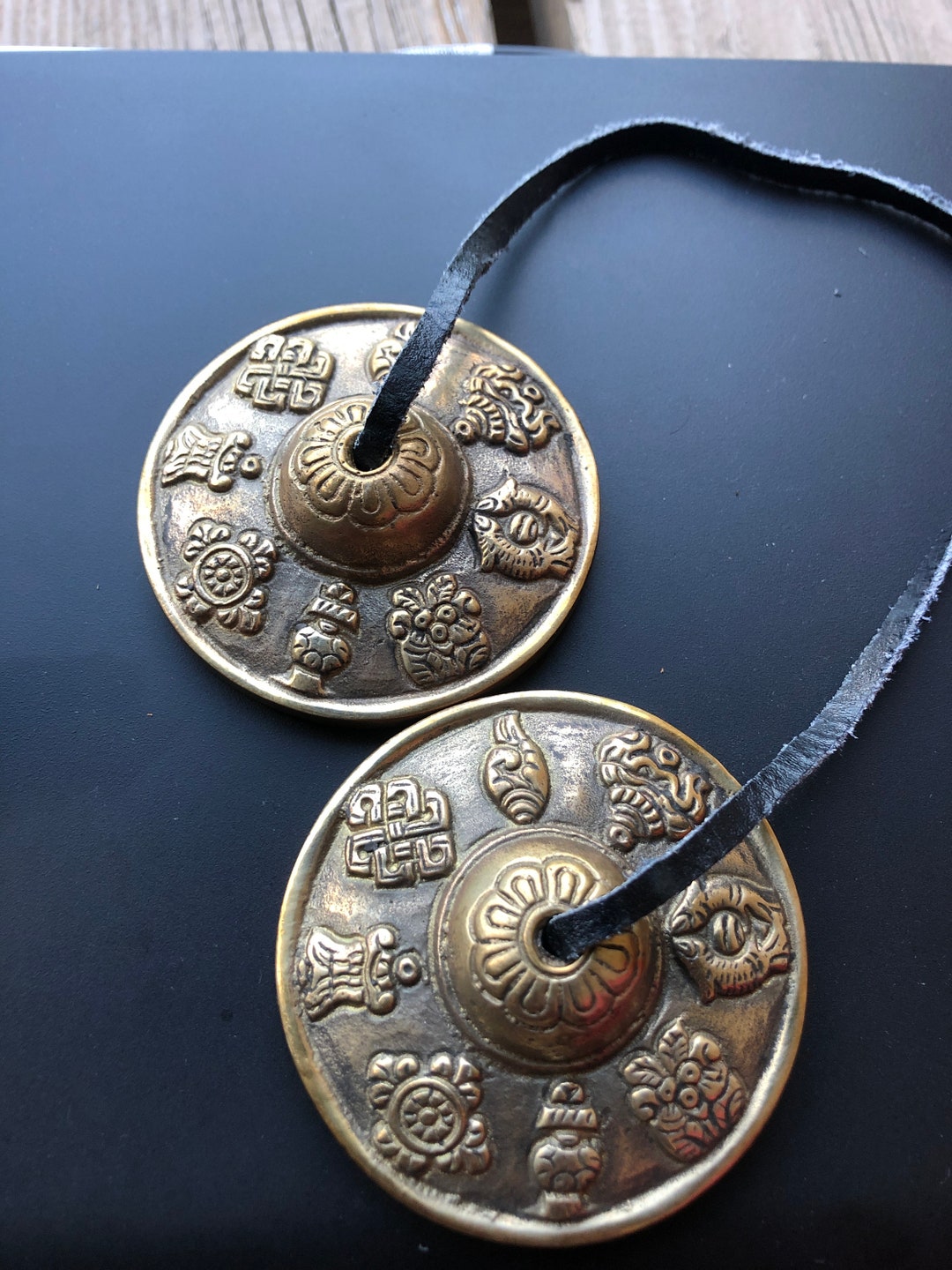 Tingsha With Eight Auspicious Signs Medium Size - Etsy