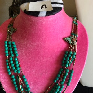 Nepali jewelry Tibetan necklace Nepali necklace Tibetan jewelry turquoise necklace coral necklace woman necklace .