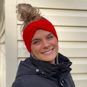 Adult Thick Twist Crocheted Ear Warmer - MULTIPLE COLORS