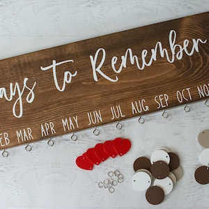 Family Birthday Board, Days to Remember, Birthday Calendar, Wood Sign, Anniversary, Mothers Day Gift, Wedding Gift