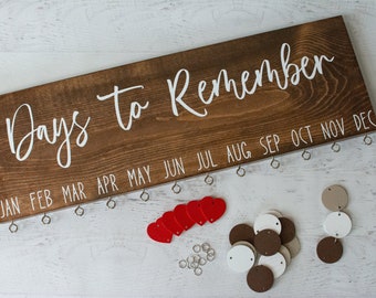 Family Birthday Board, Days to Remember, Birthday Calendar, Wood Sign, Anniversary, Mothers Day Gift, Wedding Gift