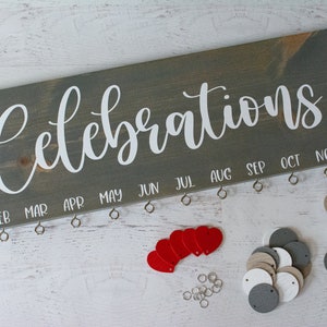 Family Birthday Board, Family Celebrations, Celebrations, Birthday Calendar, Wood Board Sign, Anniversary,  Mothers Day Gift, Wedding Gift