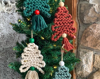 Macrame Christmas Tree Ornament, Macrame Ornament, Boho Ornament, Christmas Tree, Christmas Ornament, Macrame