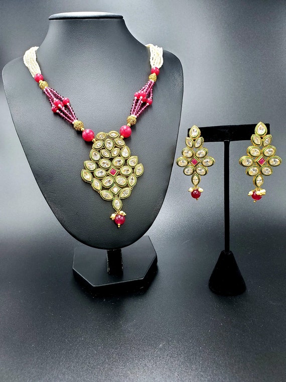Pendant Set Indian Jewelry Multi Strand Necklace Fashion