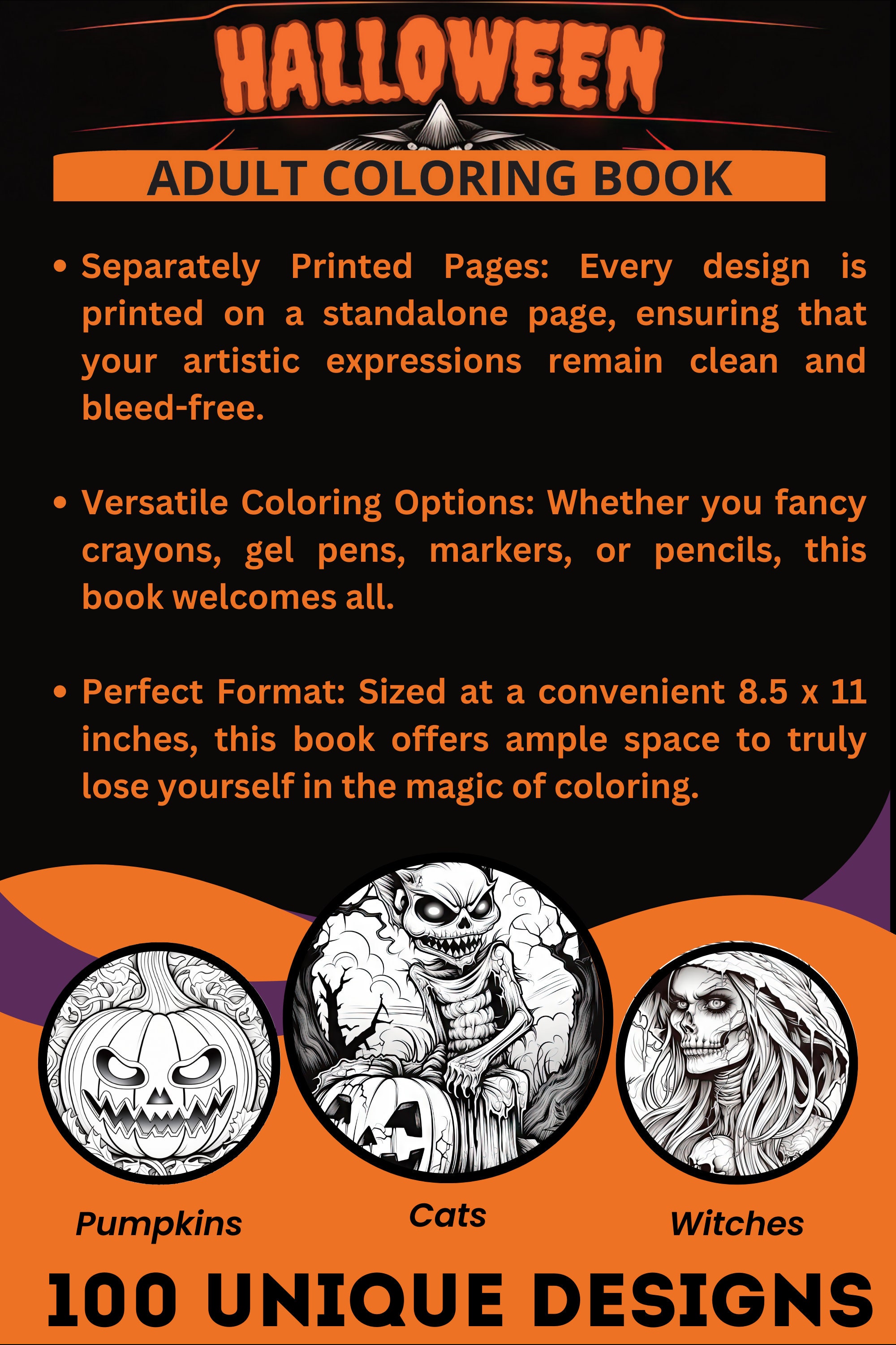 Adult Halloween Coloring Book, Scary, Horror, Adult Pages Etsy
