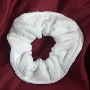 White Towelling scrunchie/ microfibre scrunchie/ soft Scrunchie/ towel scrunchie