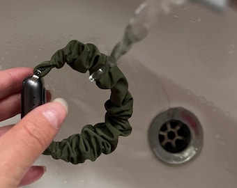 WATERPROOF Dark Green Apple Watch Scrunchie bands Compatible with Apple Watch Strap 38/40/41mm, 42/44/45/49mm. Fits all SE/Series/Ultra.