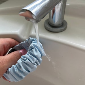 WATERPROOF Baby Blue Apple Watch Scrunchie bands Compatible with Apple Watch Strap 38/40/41mm,42/44/45/49mm. Fits all SE/Ultra/Series Watch