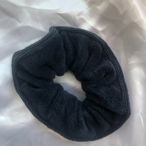 Black Towelling scrunchie/ microfibre scrunchie/ soft Scrunchie/ towel scrunchie