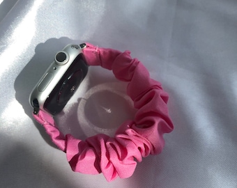 高級ピンクの Apple Watch シュシュバンド、38/40/41 mm、42/44/45/49 mm。すべての SE、Ultra シリーズの時計に適合します。