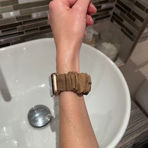 WATERPROOF Brown Apple Watch Scrunchie bands Compatible with Apple Watch Strap  42/44/45/49mm. Fits all SE/Series/Ultra