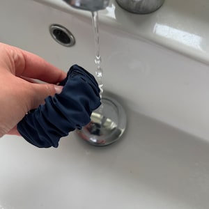 WATERPROOF Fitbit Versa 2, Versa, Versa lite Navy Blue Scrunchie bands. image 1