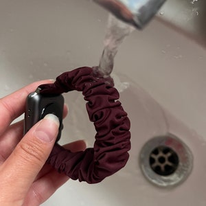 WATERPROOF Burgundy Apple Watch Scrunchie bands Compatible with Apple Watch Strap 38/40/41mm, 42/44/45/49mm. Fits all SE/Series/Ultra.