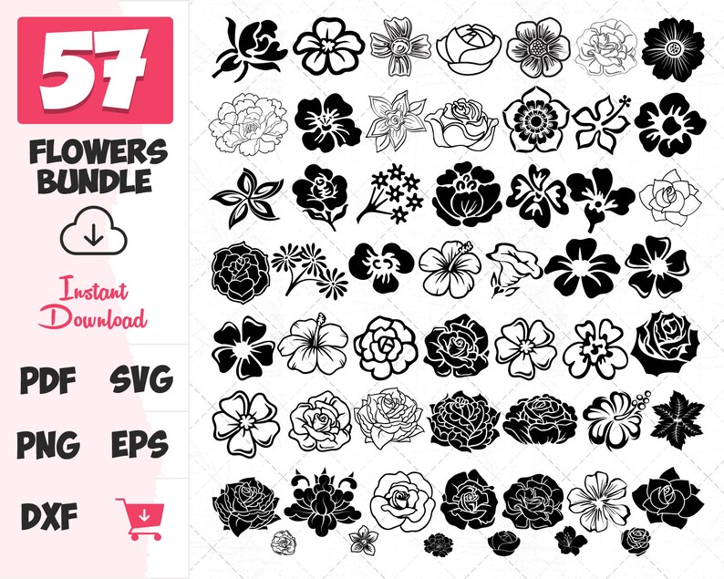 Download Floral Clipart Flower Bouquet Svg Flowers Clipart Daisy Flower Svg 57 Flower Vectors Flower Svg Files Flower Bundle Svg Silhouette Svg Clip Art Art Collectibles Delage Com Br