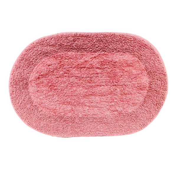 Oval Tufted Bath Rug Door Mat Blush Pink 40x60 Cm 2 pieces