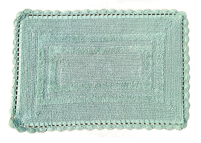 French Bath Mat green Cotton 60 X 45 Cm - Etsy