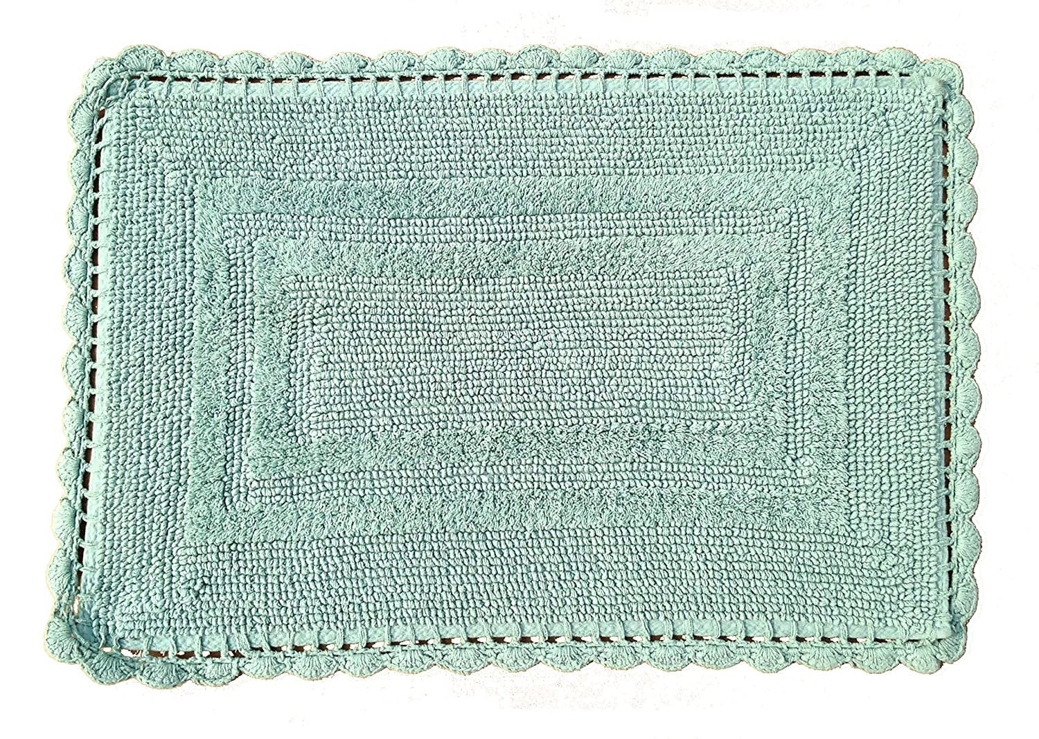 French Bath Mat Green Cotton 62 X 45 Cm Etsy