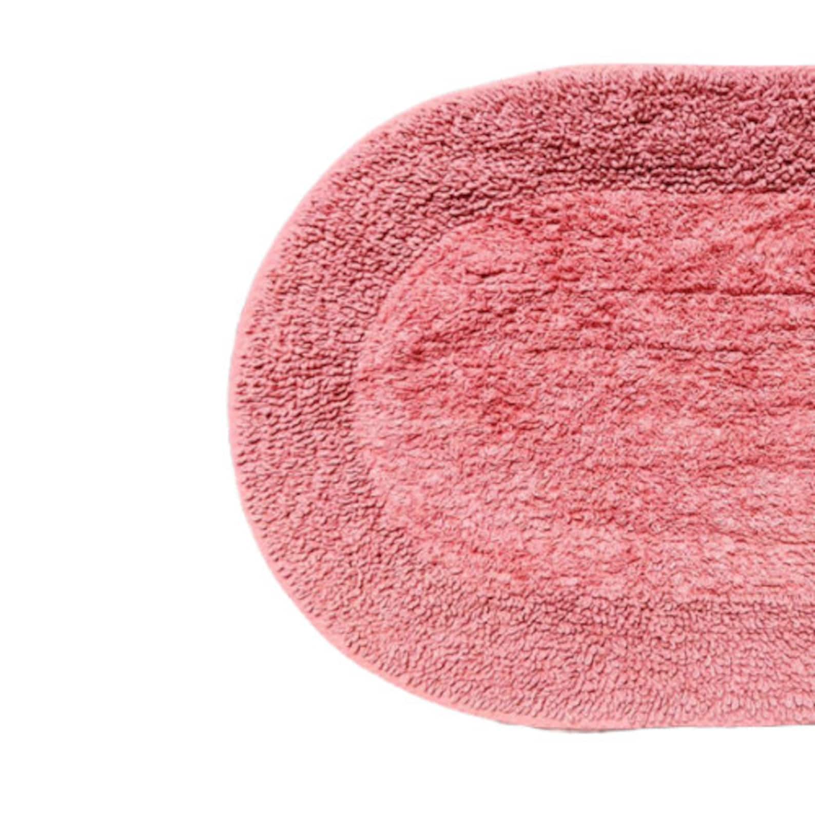 Oval Tufted Bath Rug Door Mat Blush Pink 40x60 Cm 2 Pieces Etsy