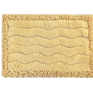 Elementary~Yellow Nautical Cotton Tufted Bath Shower Door Rug Mat 18*26 In~1 Pcs