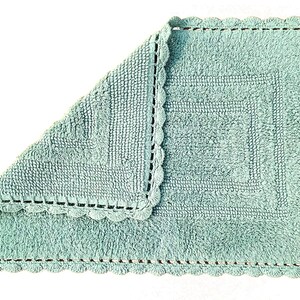 French Bath Mat green Cotton 60 X 45 Cm - Etsy