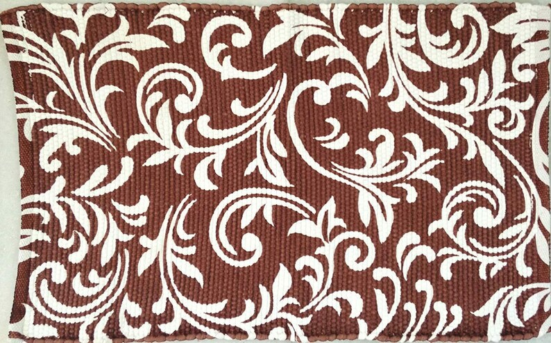 Hand Woven Designer Cotton Floral Design Ethnic Jacquard Rug Mat Home Decor 20 32 Home Living Floor Rugs Vadel Com