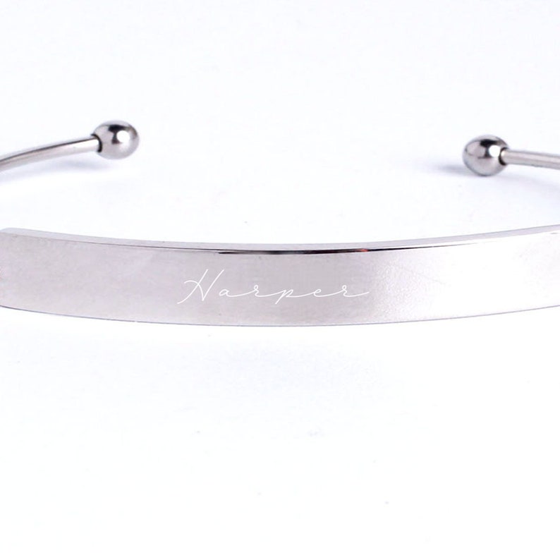 Personalized Bracelet \u2022 Custom Name Jewelry \u2022 Your Own Text \u2022 Inspirational \u2022 Silver Plated Over Stainless Steel