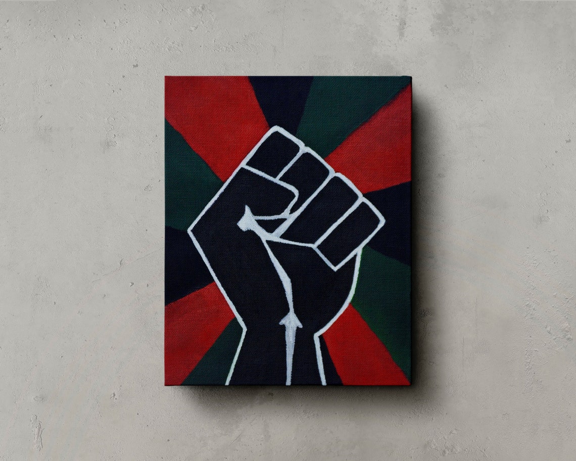 Puño levantado / Colores panafricanos / Black Power Wall Art Etsy España