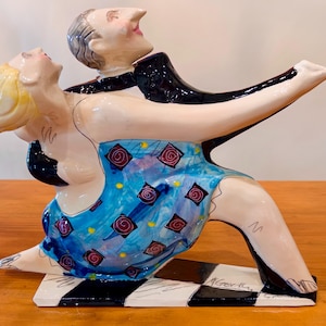 Vintage mcgovney tango couple art pottery teapot (rare) – as-is