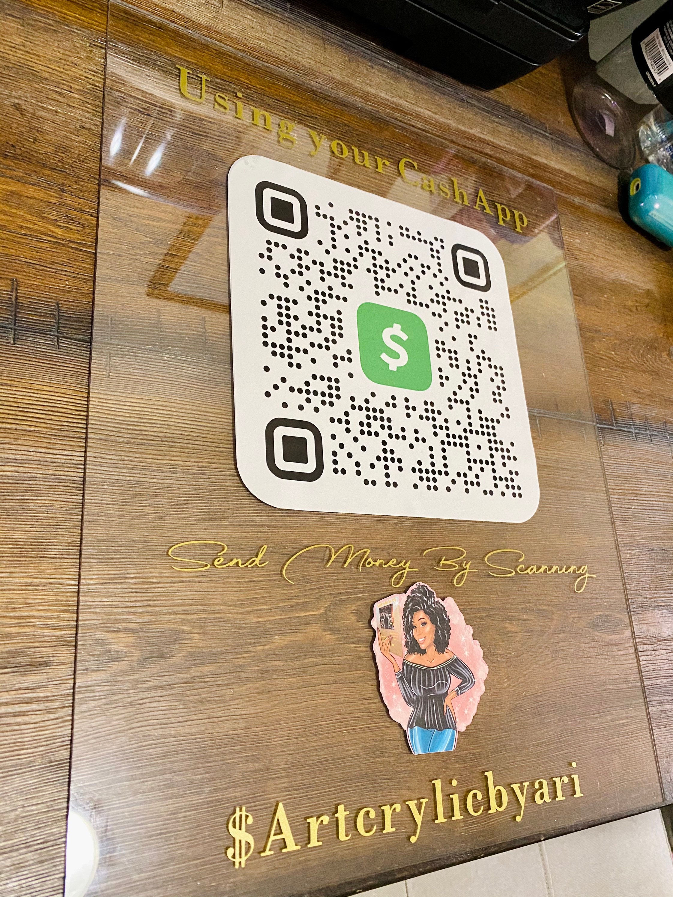 QR Business Scanning Acrylic Sign / Business Sign / Cashapp Etsy