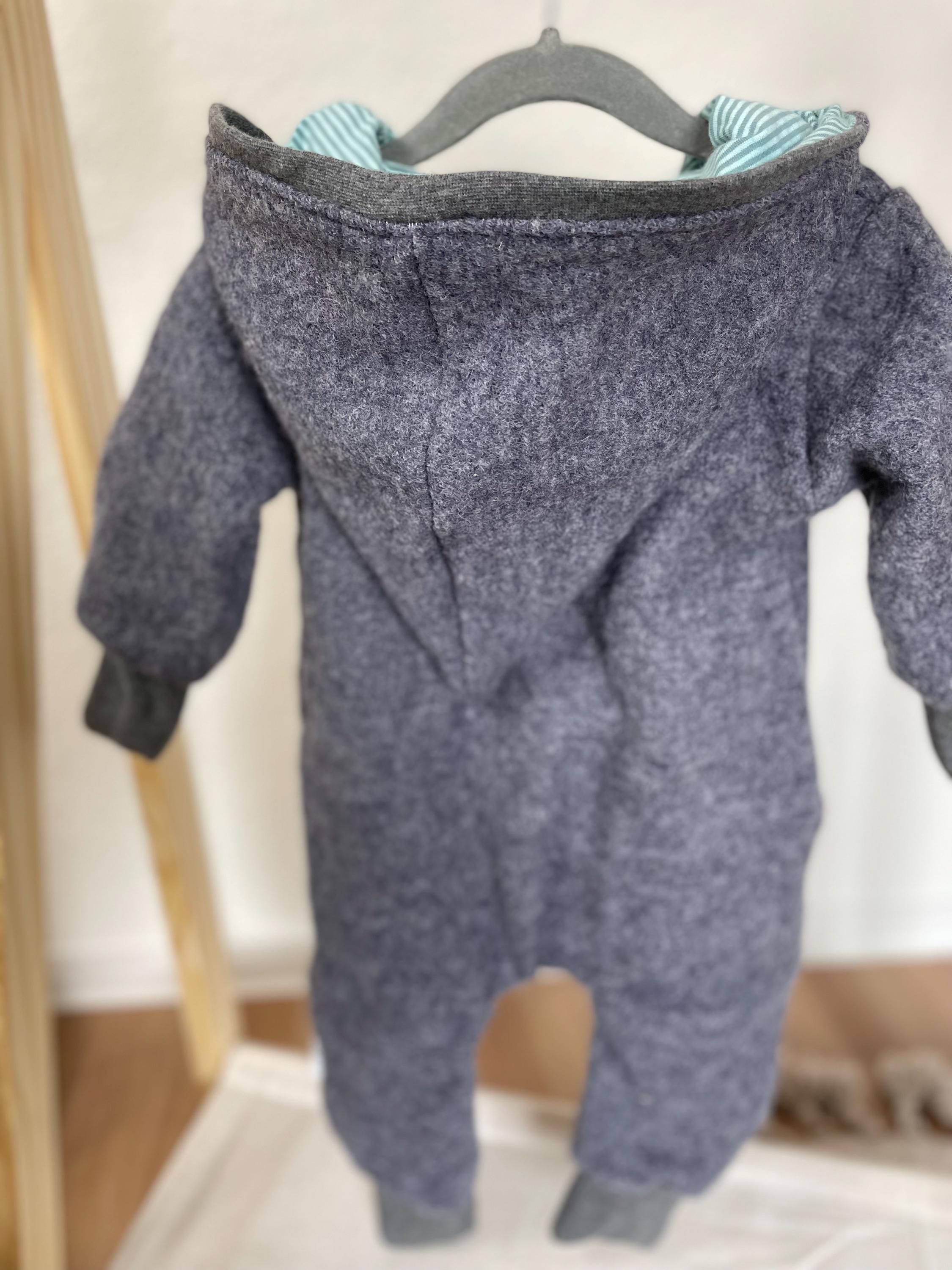 Overall Made of Wool Felt in Size 68-74, With Cuffs and Wooden 