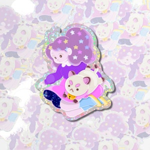 Bee and Puppycat Lazy in Space glitter holo sticker