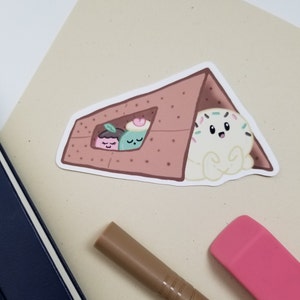 Adesivo de sorvete - Adesivo cortado - Adesivo Kawaii - Adesivo fofo cortado - Adesivo de acampamento