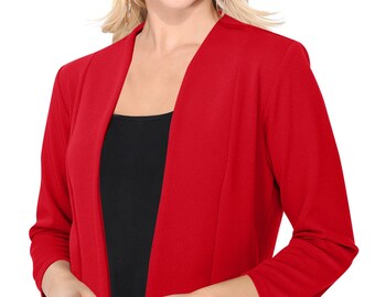 ladies black collarless jacket