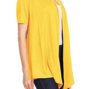 Women's Solid Basic Short Sleeve Casual Solid Cardigan image 3