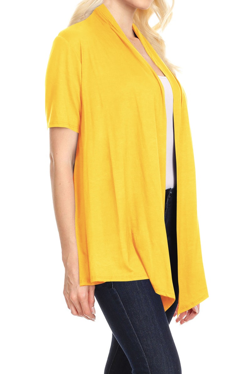 Women's Solid Basic Short Sleeve Casual Solid Cardigan image 3