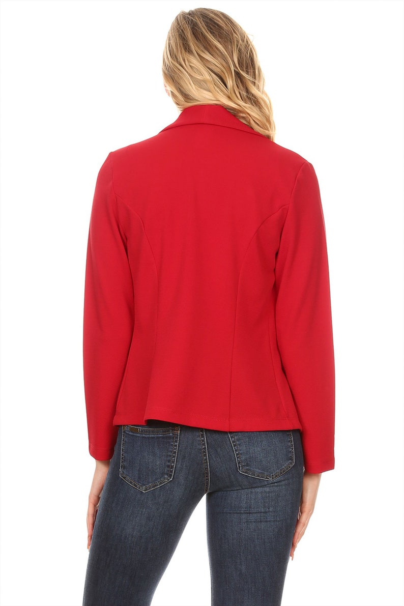 Casual Long Sleeves Office Workwear Solid Blazer Jacket S3XL Etsy