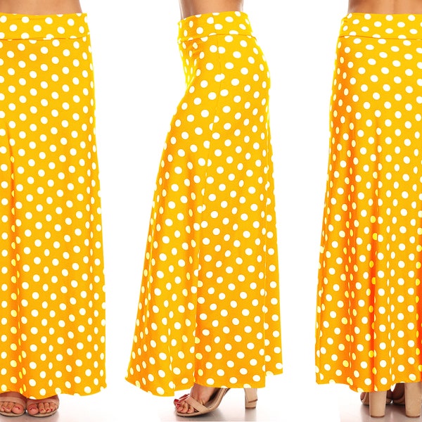 Women's Polka Dot Loose Fit Long Maxi Skirt