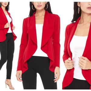 Women's Casual Long Sleeve Solid Blazer Jackets