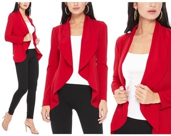 Women's Casual Long Sleeve Solid Blazer Jackets